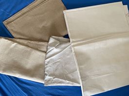 Antikes Rolltuch Leinen Mangeltuch Stoff Tuch konvolut 4 st.
