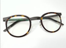 LINDBERG 9704 STRIP TITANIUM Brille Panto Havanna Grau