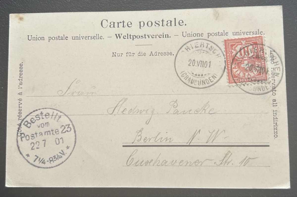 Cartoline postali: Gruss aus Tschiertschen 3-Bildrig  – Usato da Horw venduto da Tellbub 1