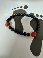 Fusskette Onyx/Koralle