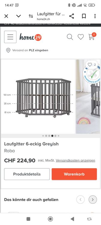 Laufgitter 6-eckig Greyish Anthrazit von Roba 7