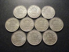 10 x 50 Rp 1957-8-9-60-1-2-3-4-5-6- Superbes pièces
