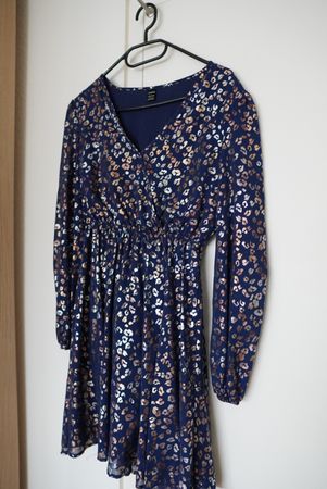 Robe fluide bleue à motifs / Taille S
