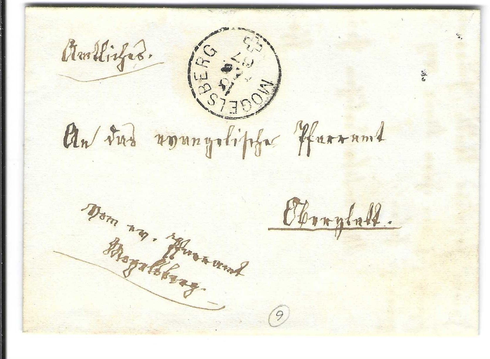 Tutti i francobolli: Faltbrief Mogelsberg - Oberglatt 1867 – Usato da Wildhaus venduto da Brunphil
