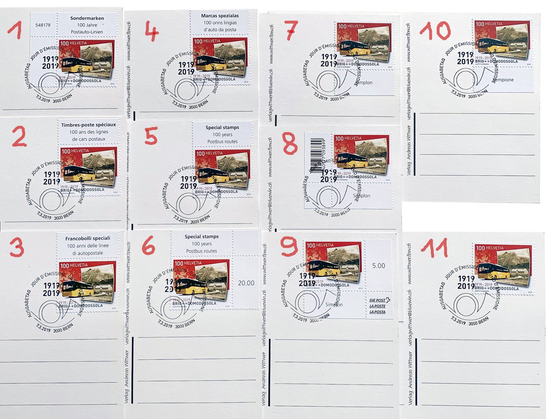 Cartoline postali: Simplon Hospiz VS Ersttag Briefmarke Postauto IVECO Crossway – Nuovo (secondo la descrizione) da Bern venduto da AWiBe 1