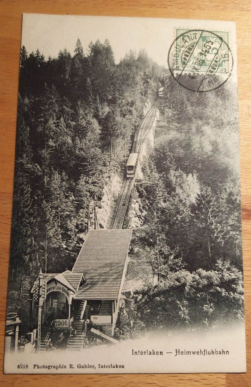 Alle Briefmarken: Fluhbahn Karte Stabstempel Interlaken – Gebraucht aus Unterägeri von PhilatelieStudiger 1