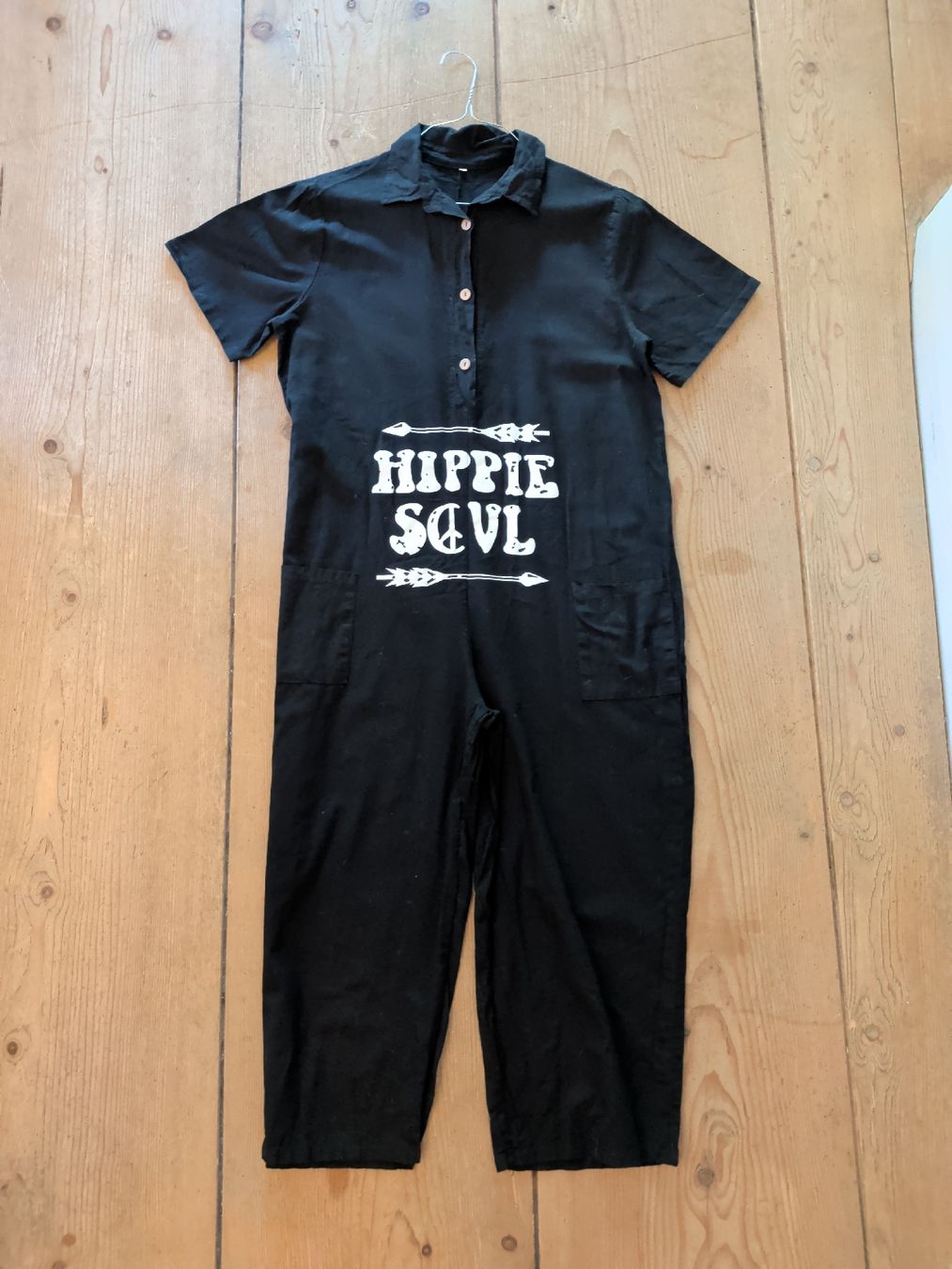 Tute: Schwarzer Jumpsuit mit Aufdruck Grösse L – Usato da Dietfurt venduto da Subforce1853