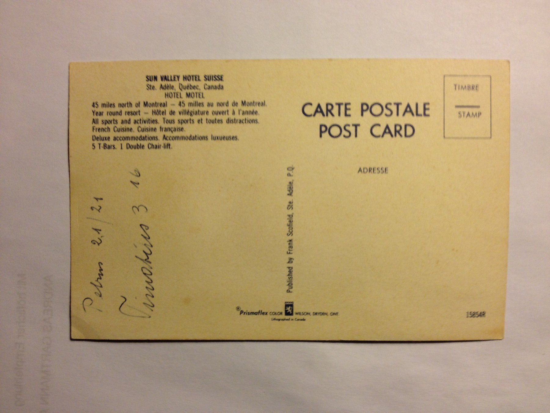 Cartoline postali: Antike Postkarte Sun Valley Canada – Nuovo (secondo la descrizione) da Abtwil SG venduto da mutts1 1