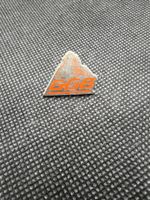 Broschen GGB Berg Motiv Silber orange Sammlerstueck