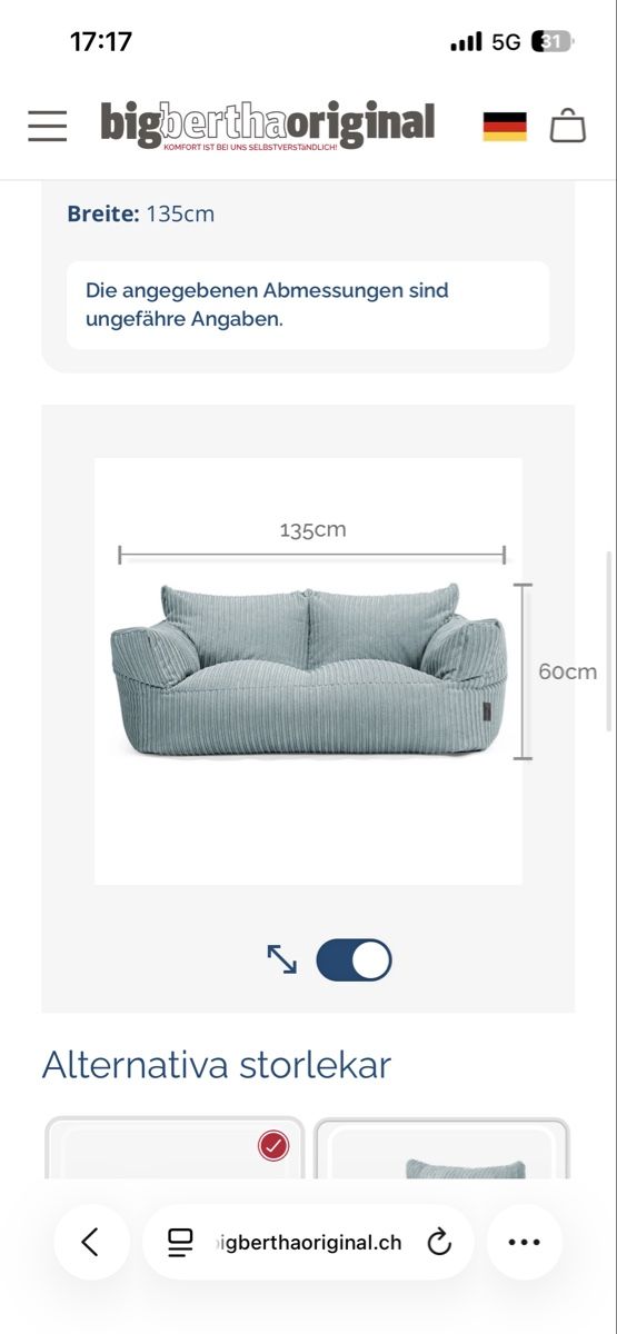 Sofas: Sitzsack Sofa in Baby blau – Neu (gemäss Beschreibung) aus Zürich von Isabel. 2