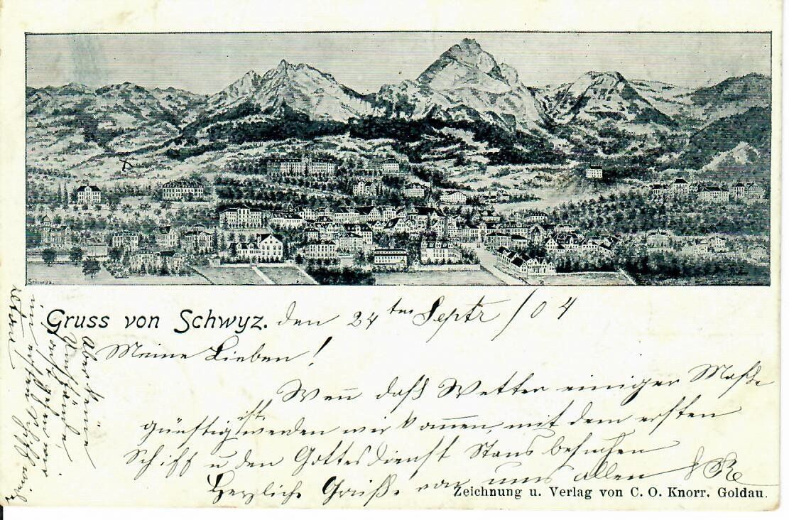 Cartes postales: Gruss von Schwyz 1904 – D'occasion à Hochdorf par Ziegel-16