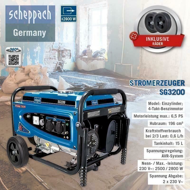 Scheppach Generatori di corrente: SCHEPPACH SG3200 Stromerzeuger Benzin – Nuovo e nell'imballaggio originale da Bottighofen venduto da zaap 2