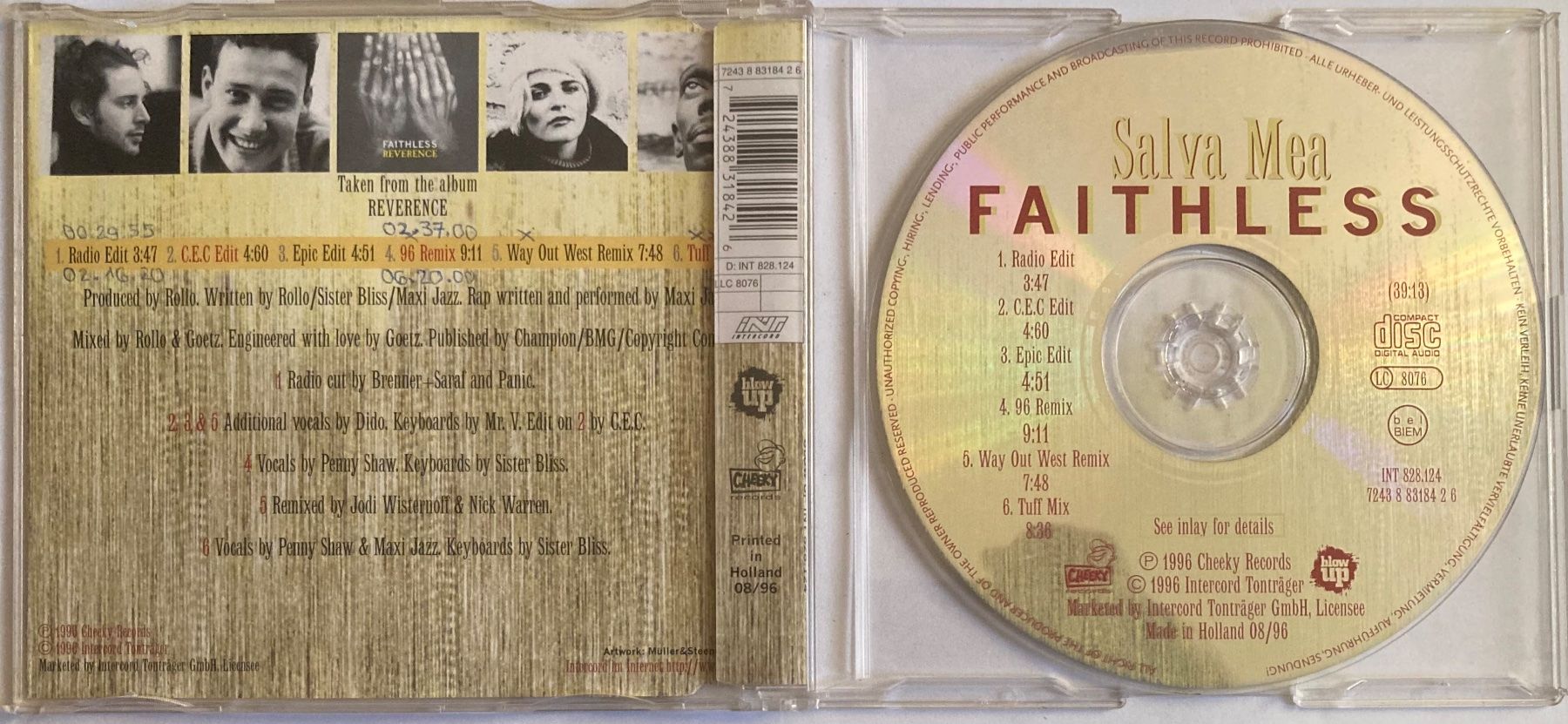CD: FAITHLESS - SALVA MEA – Usato da Poliez-Pittet venduto da Newtown-Records 1