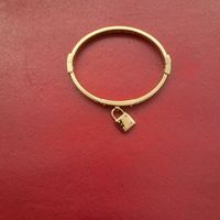 Michael Kors Armband goldfarben mit Schloss Anhänger Damen