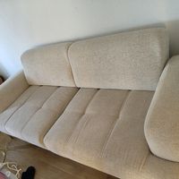 This two sofa set is used. Dimensions are 90cm width and 200