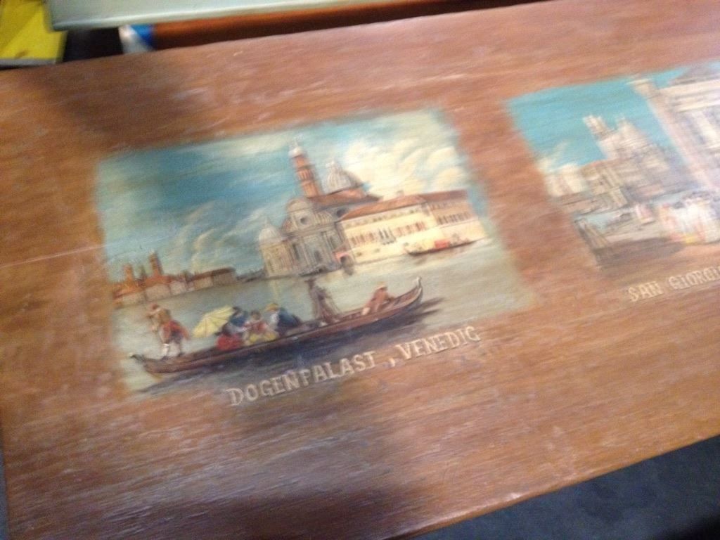 Tavoli: Biedermeier Tisch bemalt Venedig Motiv – Usato da Koblenz venduto da Kbaldinger 4