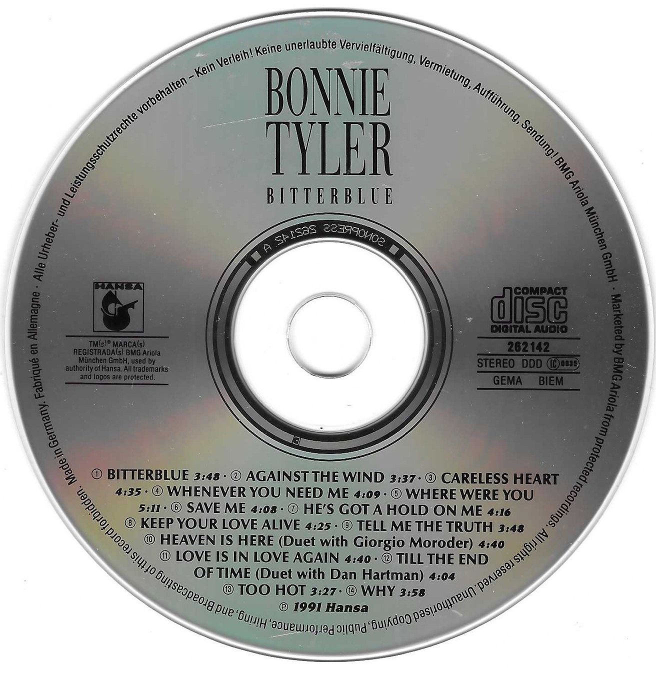 CDs: BONNIE TYLER  -  BITTERBLUE – Gebraucht aus Bex von Giorgiob 2
