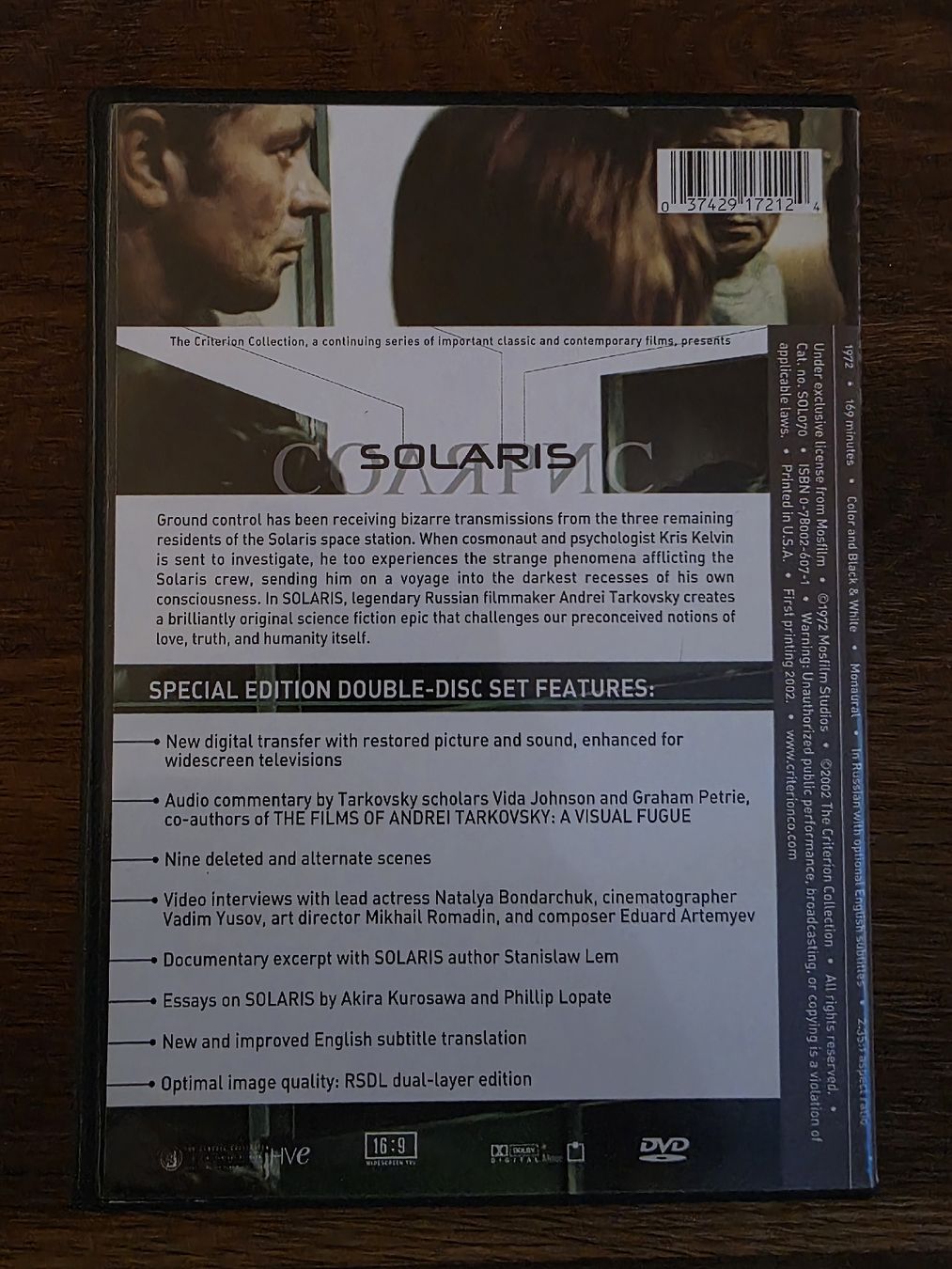 Tutti i DVDs: Solaris - Andrei Tarkovsky (Criterion Collection) - 2 DVDs – Usato da Zürich venduto da TimZurich1 1