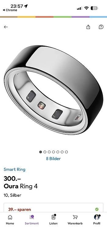 Oura Anelli: Oura Ring silber, Grösse 10 – Usato da Baar venduto da fil_gs5q