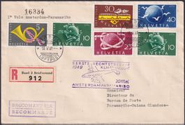 1949, Erstflug KLM Amstedam - Paramaibo +CH-Franktur, selten