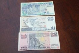 Singapour lot 3  billets