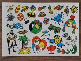 Retro Nagel- & Deko-Tattoos 80er