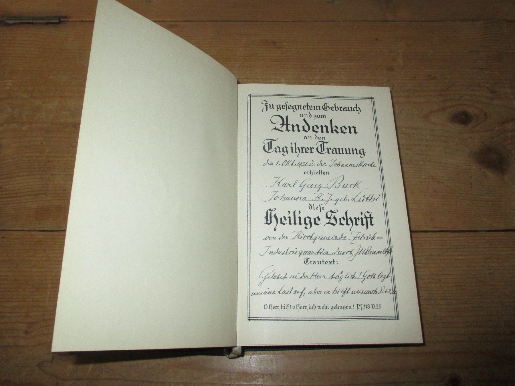 Bücher: Bibel 1925, Illustriert, mit den Apokryphen – Gebraucht aus Flims - Dorf von Stagediver 1
