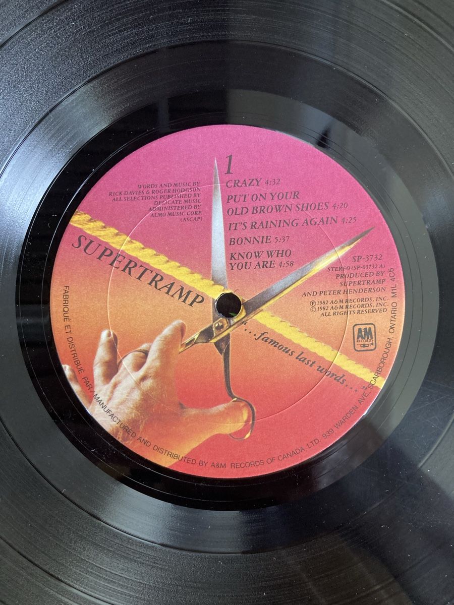 Schallplatten: Supertramp - famous last words - 1982 Canada – Gebraucht aus Zwingen von  4