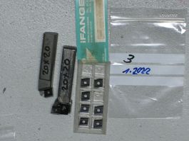 3 Stahlhalter +Wendeplatten/Gew. Stahl,Wendepl. links Bohrer