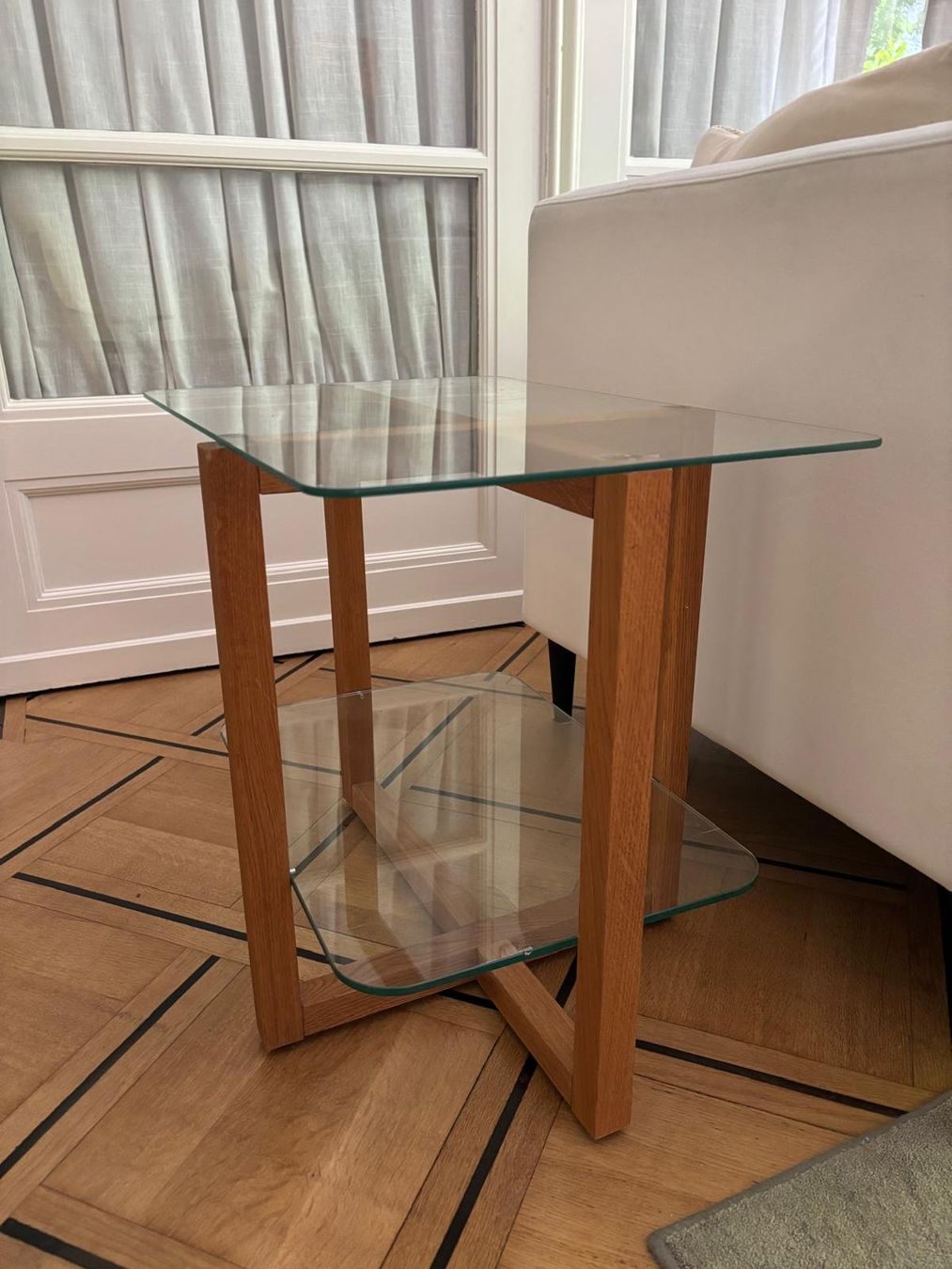 Tavoli: Brutus Side table glass and oak – Usato da Genève venduto da ali_f6nl 1