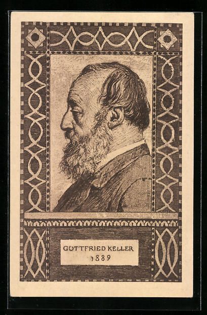 Ansichtskarten: Seitenportrait des Dichters Gottfried Ke – Gebraucht aus Berlin von bartko-reher