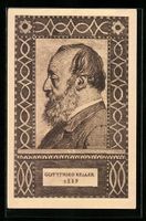 Seitenportrait des Dichters Gottfried Ke