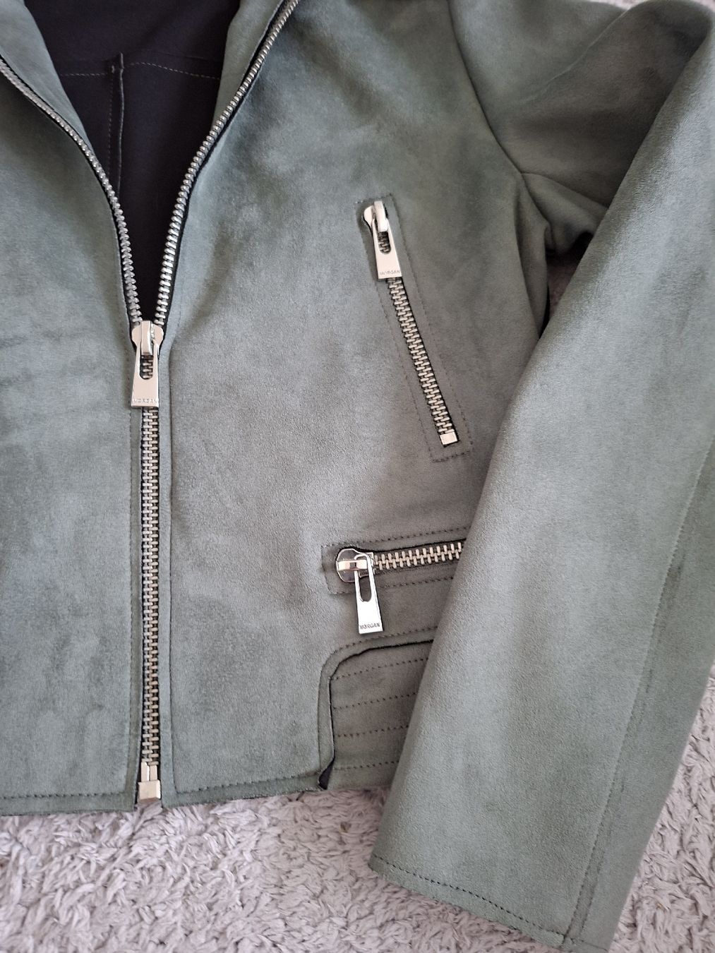 Morgan Jacken: Veste courte Morgan vert aspect daim taille 36  – Gebraucht aus Renens VD von ser_j2fn 3