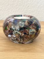 Bunter Glas-Teelichthalter, Glaskunst, Millefiori-Stil