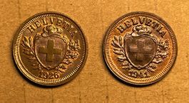 1 Rappen Schweiz 1926 1941 top Erhaltung Abarten Stempelriss