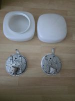 Zwei Deckenleuchten weiss Glas mit Fassung E 27 gebraucht