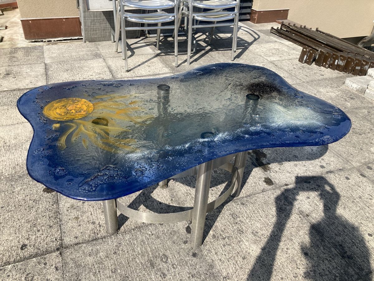 Tavoli: Fusion Glaskunst Couchtisch Salontisch mit echtem Gold – Usato da Rothrist venduto da Seafarer68 1