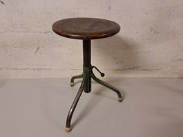 Vintage Werkstatt Hocker Atelier Stuhl verstellbar