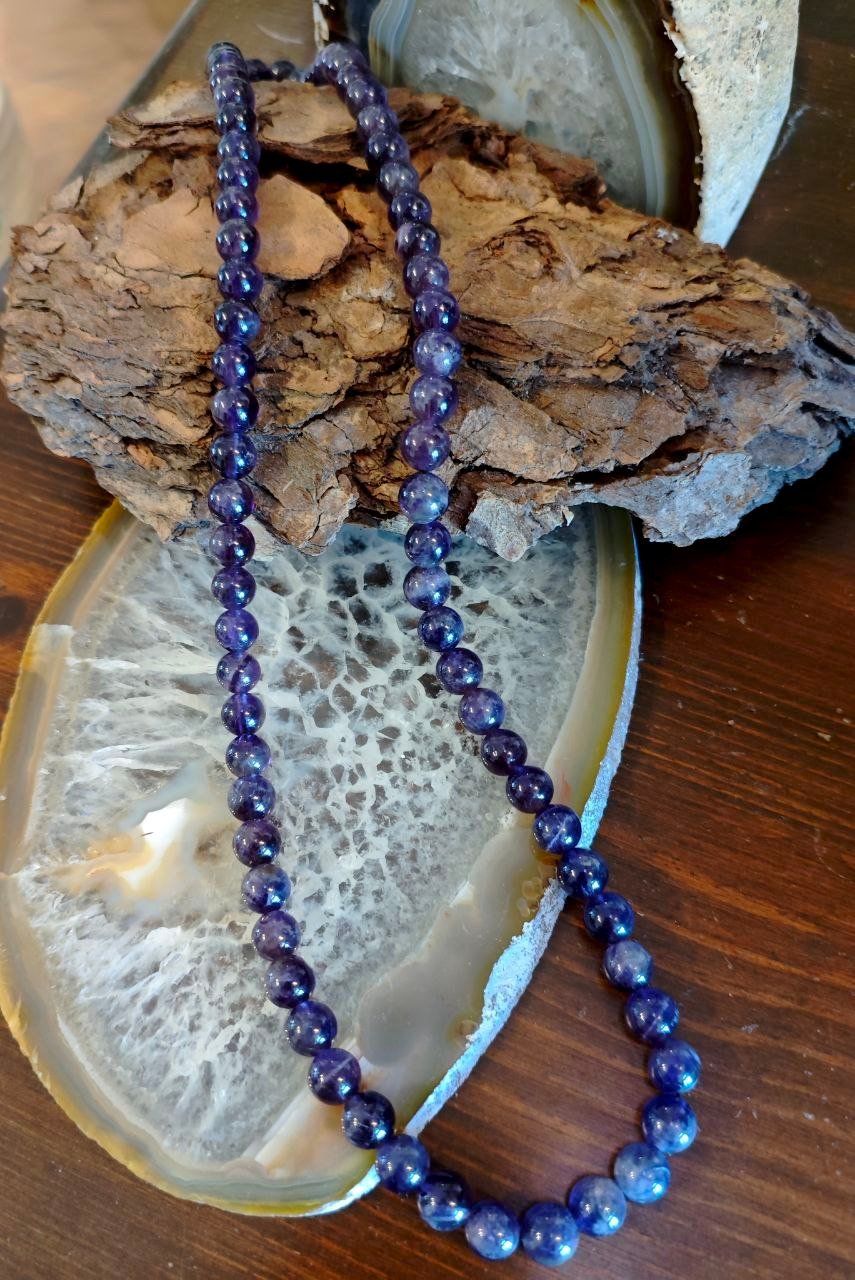 Ketten: EDLE ECHT AMETHYSTST. KETTE IM KUGELFORM, 65 cm. – Neu (gemäss Beschreibung) aus Weiningen ZH von actera 8