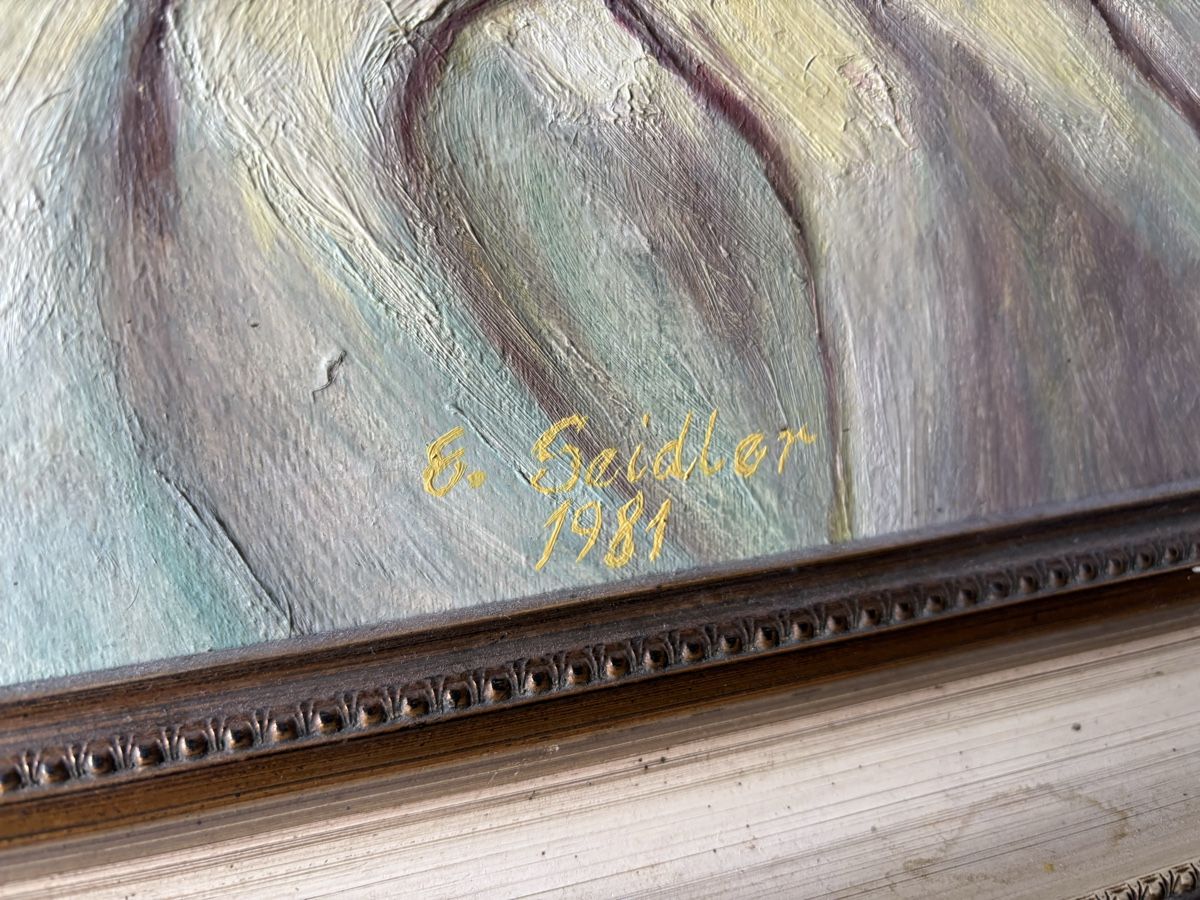 Dipinti: Gemälde Stilleben E.Seidler 1981 68 x 53 cm – Usato da Flums venduto da Limatools 1