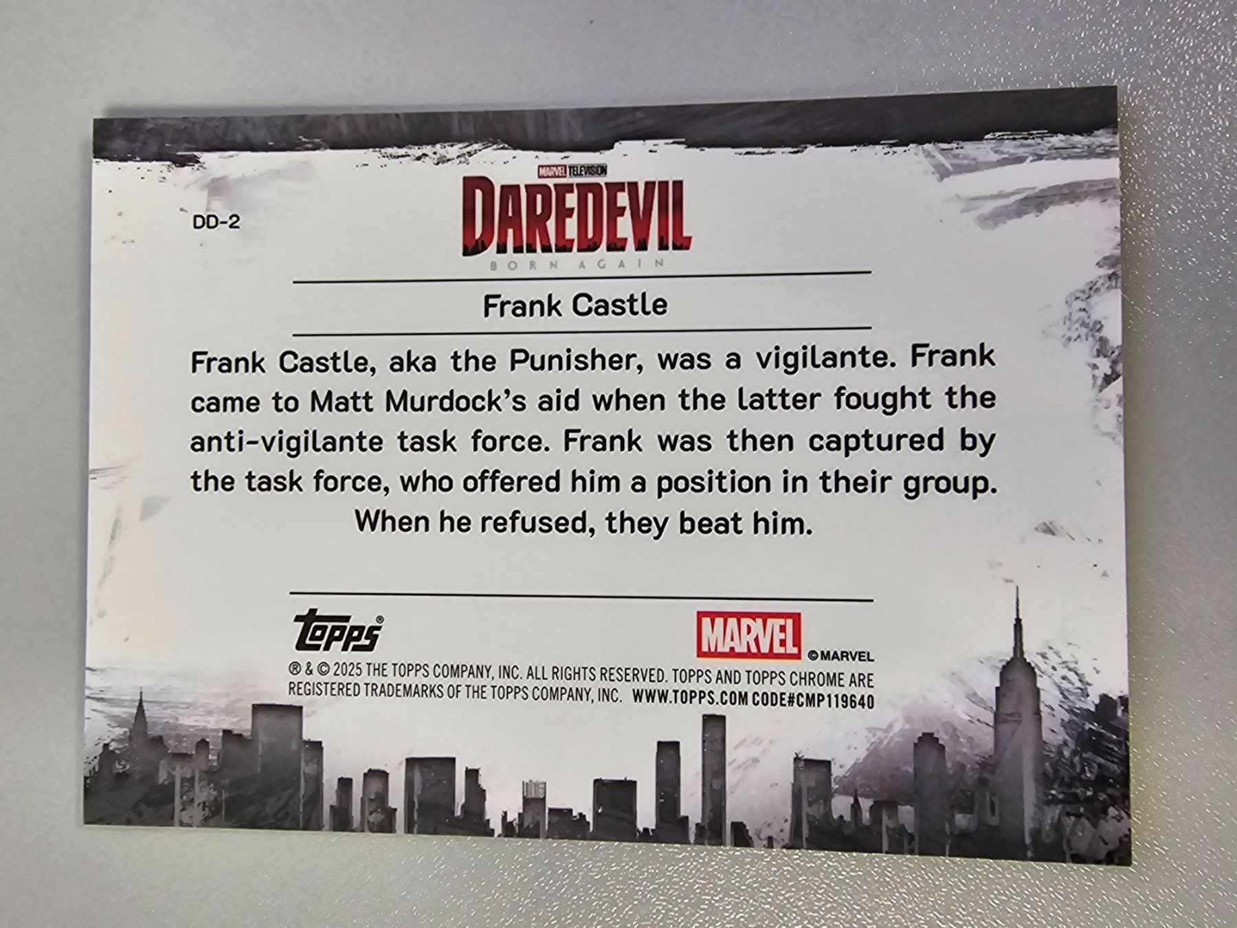 Topps Carte collezionabili: FRANK CASTLE 2025 Topps Chrome Marvel Studios Daredevil – Usato da Arth venduto da BricksCardsCollects 1