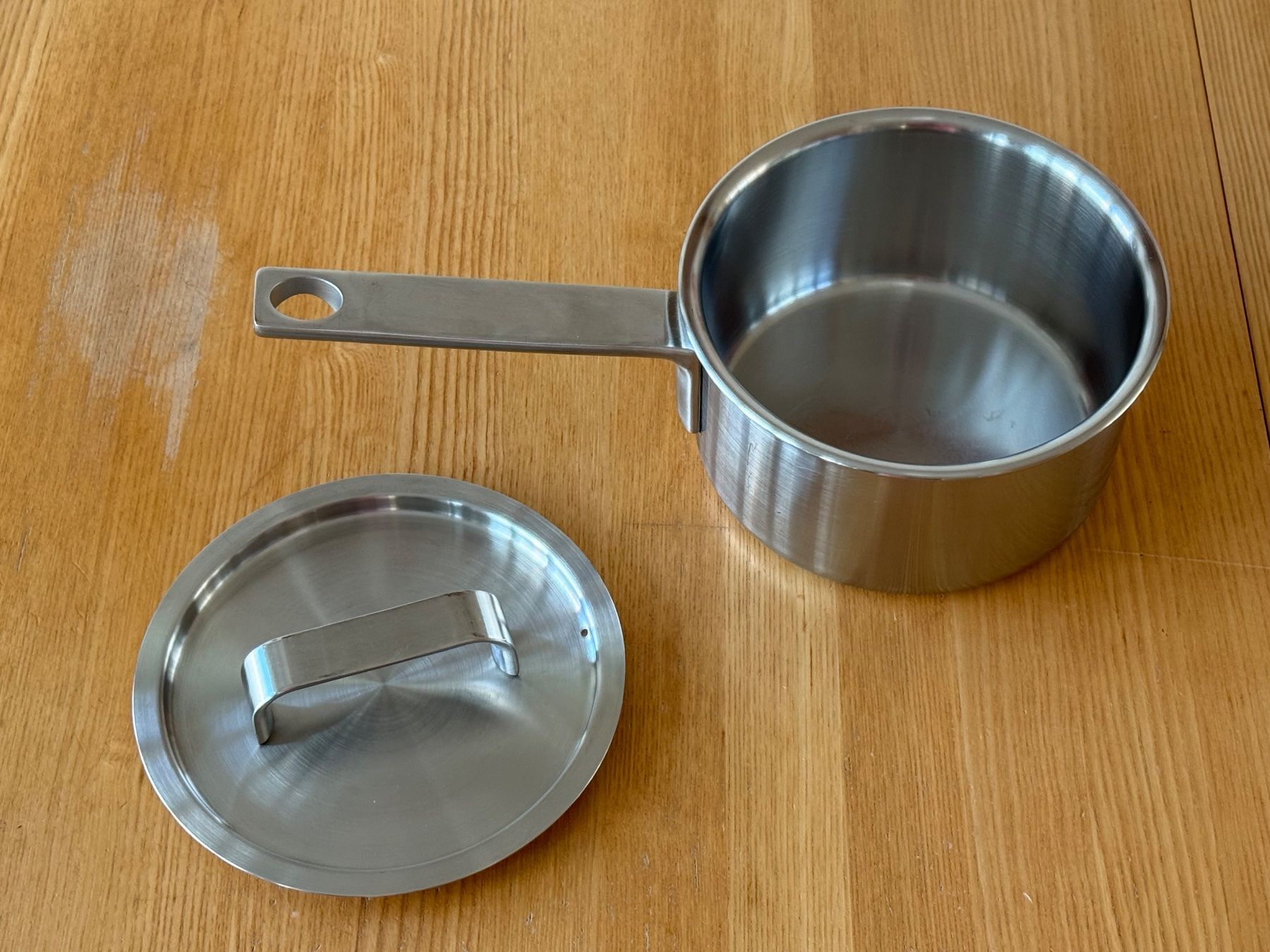 Migros Padelle: Pfanne mit Deckel, Edelstahl, 16 cm – Usato da Horgen venduto da Xhystos 1
