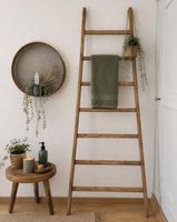 Holzleiter Garderobe Handtzchhalter