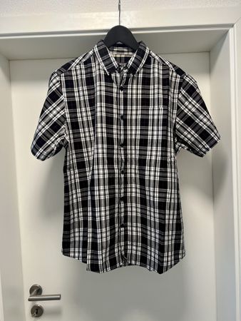 Chemise courte à carreaux noire et blanche T. L