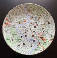 4 Seletti TWD Speiseteller Stadtplan Rom, NW gold und grün