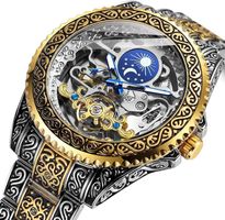 Automatik Herrenuhr Steampunk Militär Skelett Mechanisch