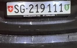 Kontrollschild SG 219 111 – perfekt für Porsche 911
