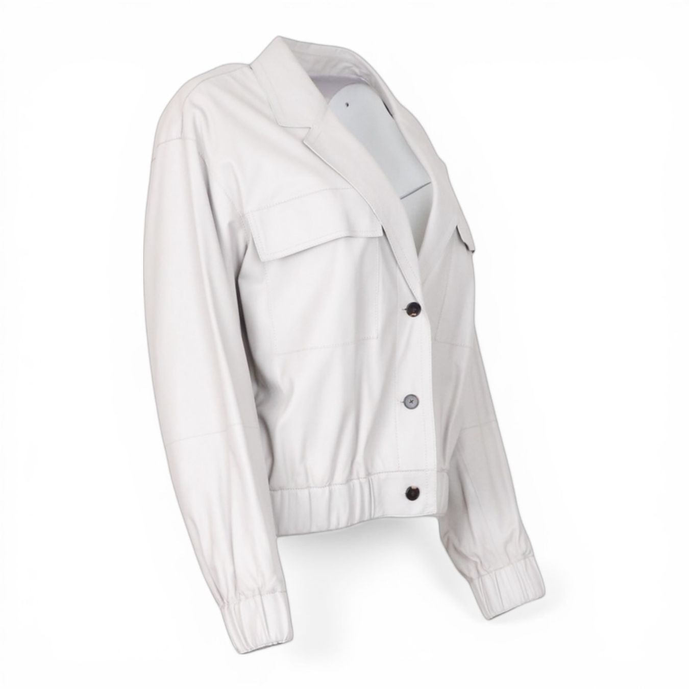 Giacche: Lafayette 148 Lederjacke grau Gr. M – Usato da Binningen venduto da Designerlabels 2
