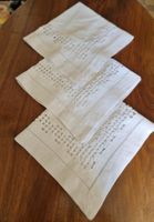 3 Stk Servietten Leinenzwirn  Stickerei Monogramm