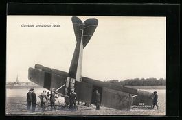 Foto-AK Sanke Nr. 322: Flugzeug nach dem